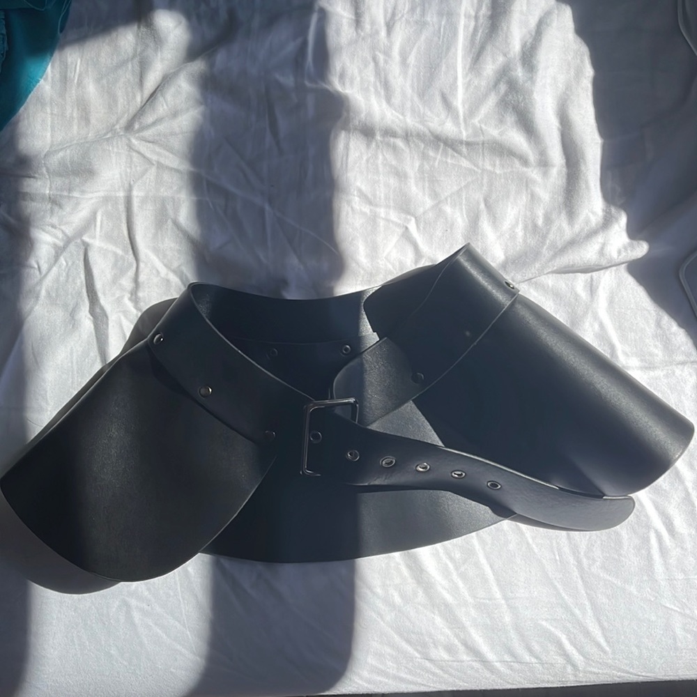 Faux Leather Belt Skirt